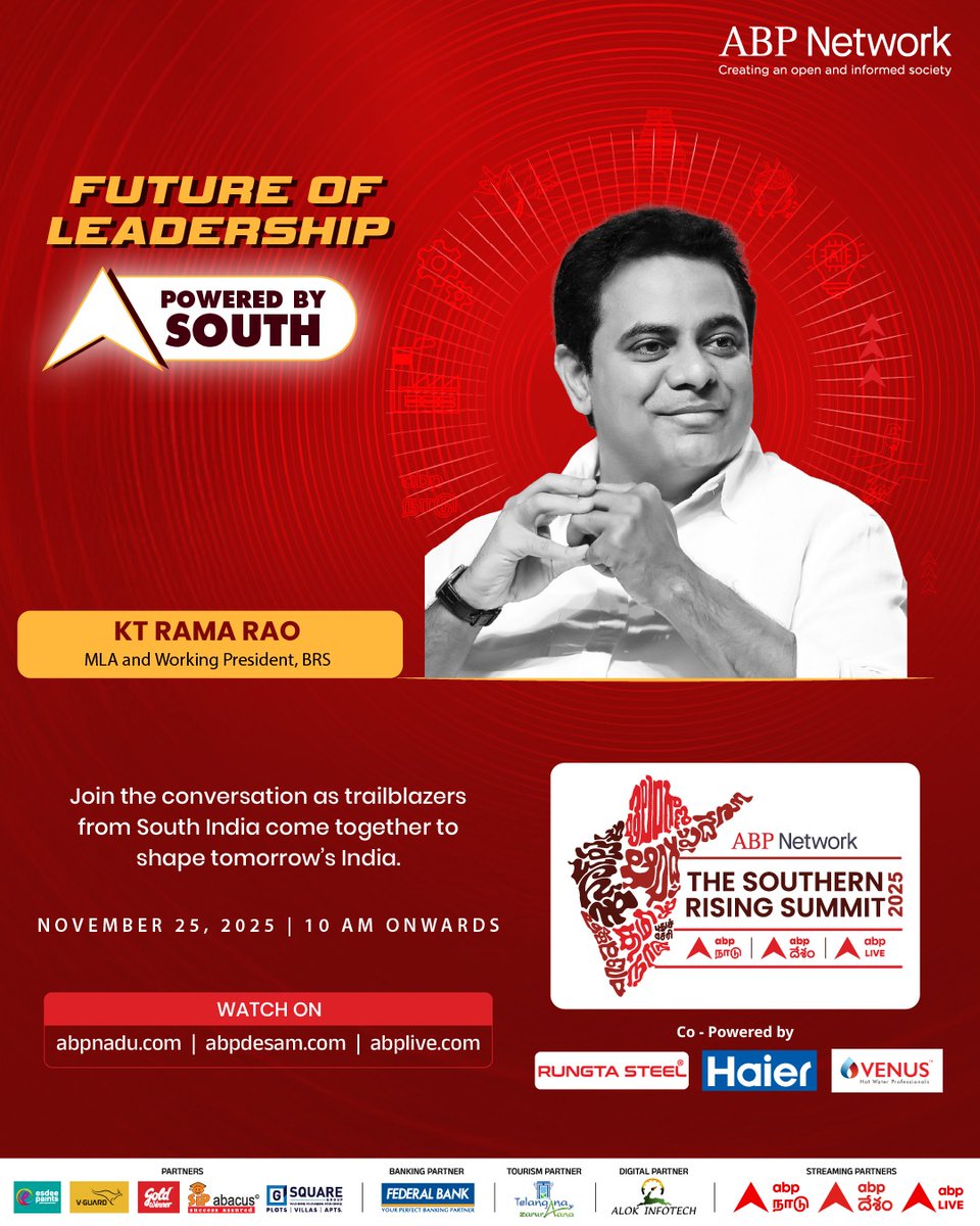 abpnadu's tweet image. 🌟 The Southern Rising Summit 2025 | &quot;முன்னோக்கி செல்லும் தென்னிந்தியா...&quot;🌟

Join us on November 25 as we celebrate the spirit of South India at this thought leadership conclave. Catch exclusive insights and discussion

Join the conversation as trailblazers from South India come…