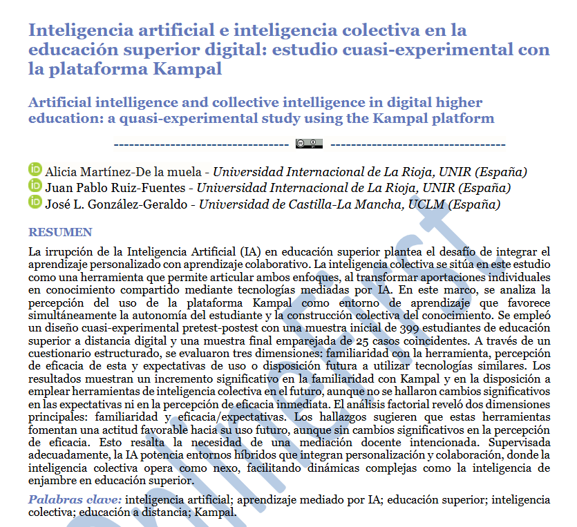 🏛 Nuevo en OnlineFirst ‼

Inteligencia artificial e inteligencia colectiva en la educación superior digital: estudio cuasi-experimental con la plataforma Kampal

▶revistas.uned.es/index.php/ried…