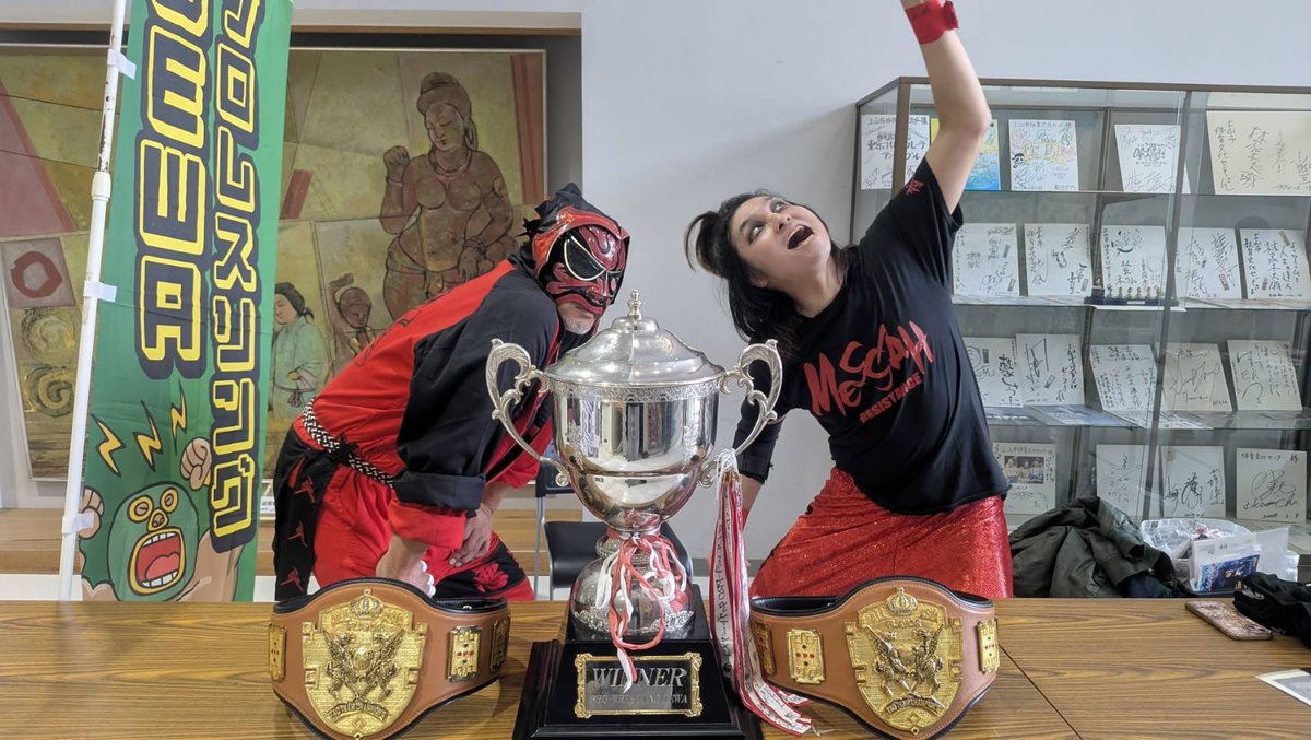 石巻プロレス代表ネブタ・ザ・ドリラーが朱剛選手と共にプロレスリングDEWAタッグトーナメント2025を制覇！
同時にflavorタッグ王者も戴冠！

ついに石巻プロレスの選手がデワプロの頂点に！