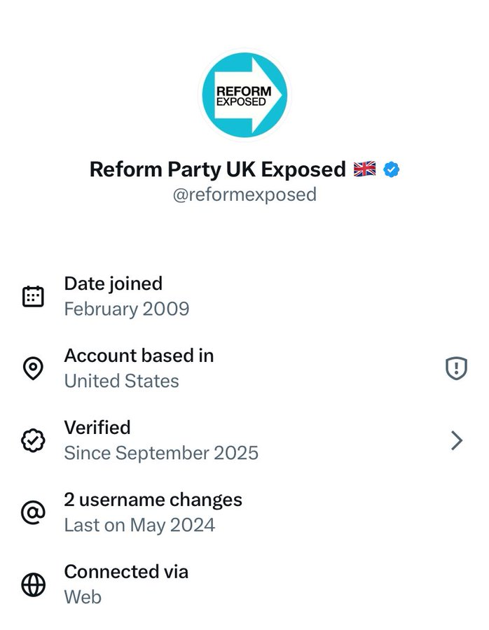 darrengrimes's tweet image. Remember when the political Left warned us of Elon Musk interfering in British democracy? Look at where  @ReformExposed, darling of the liberal Left, is based.