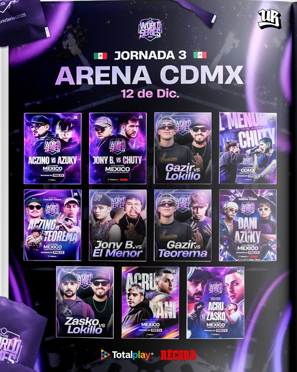 ASÍ VIVIREMOS LA JORNADA 3️⃣ DE LA FMS WORLD SERIES EN CDMX 🇲🇽⚔️

¿Cuáles son tus predicciones? 🧐

🗓️ 12 de diciembre
📍 Arena CDMX
⏰ 19:00H
📺 YouTube, Twitch, TikTok de Urban Roosters
🎟️ Entradas disponibles 👇🏼
superboletos.com/landing-evento…