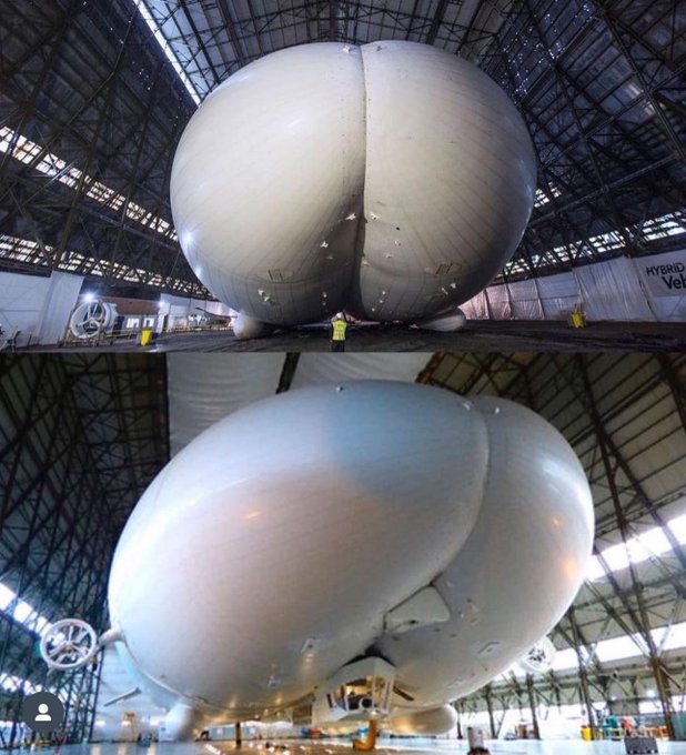 The Hybrid Air Vehicles Airlander 10 is a helium airship with auxiliary wing and tail surfaces, it flies using both aerostatic and aerodynamic lift and is powered by four diesel engine-driven ducted propellers.
