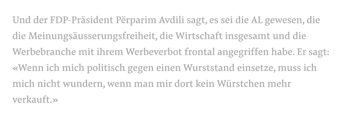 Liebe Kinder, die Kampagne von <a href="/PerparimAvdili/">Përparim Avdili</a> hat uns bereits grossartige Lacher geschenkt. In seiner neuesten Folge macht sich der Möchtegern-Stapi (aus Gründen) zum Pressesprecher der Goldbach Neo AG und findet Zensur (und Würste) megageil 🤷🏻‍♂️.