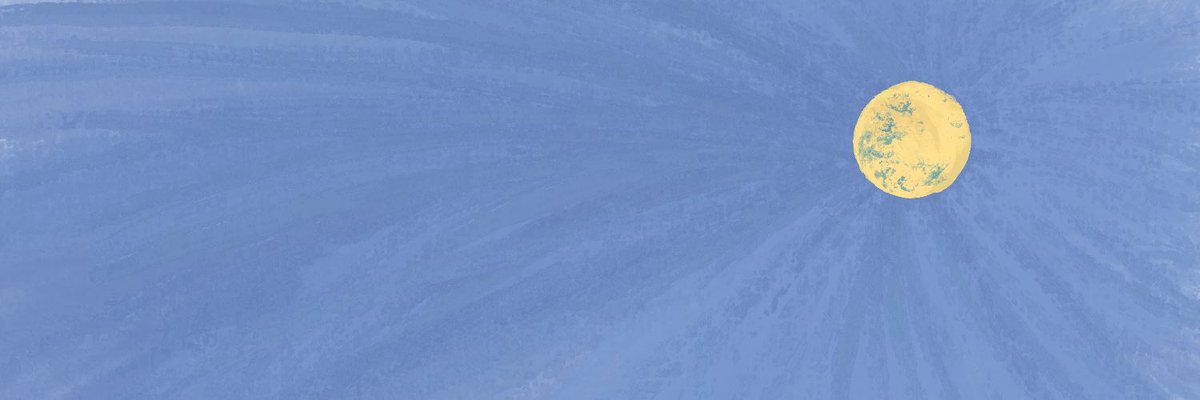 takaba732's tweet image. 「mstm概念を象徴しつつ作業の邪魔にならないシンプルなデスクトップ壁紙欲しいな」と思ってイメージカラーでペタペタしてたら月の表現がいい感じになった気がするのでヘッダーに