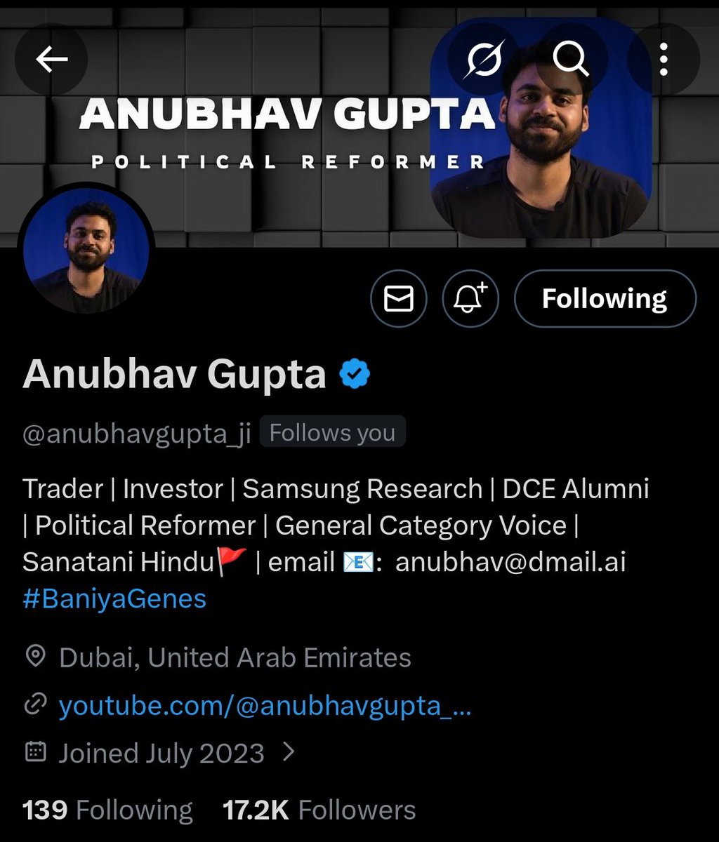 So this <a href="/anubhavgupta_ji/">Anubhav Gupta</a> is a kanglu!!!When did kanglus started claiming themselves Proud Hindu?
And since when they started having problem with reservation?🤡😂