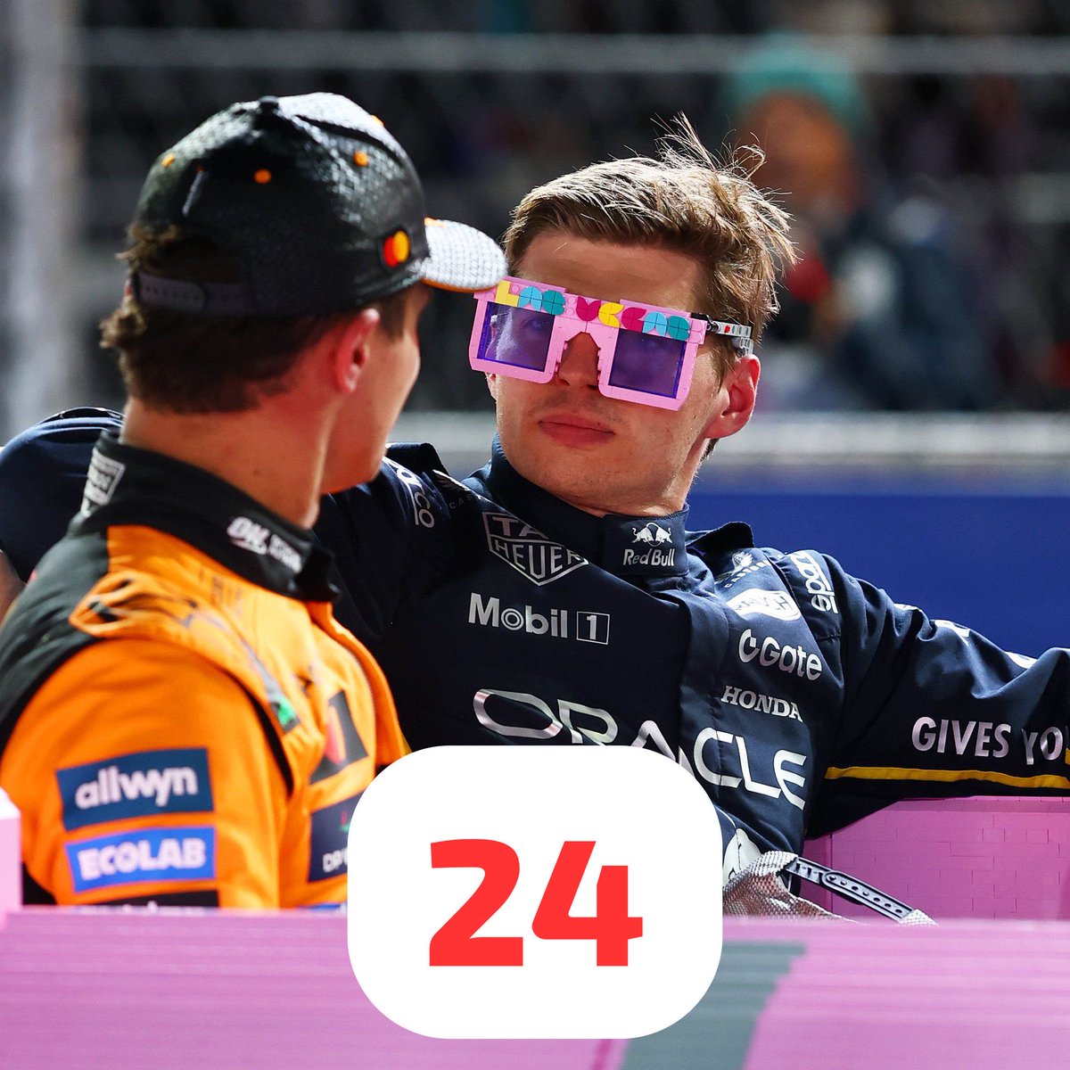 Max: Mate, we’re in Vegas, wanna see a magic trick?
Lando: What trick can you do?
Max: You’re 42 points ahead, right?
Lando: Yeah 
Max: Look again!