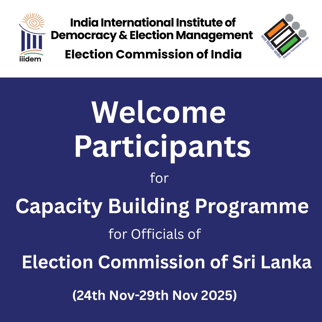 IIIDEM_Official's tweet image. #IIIDEM will host a 6-day #capacitybuilding  Program for 40 officials from Sri Lanka’s EMB (24–29 Nov).

Focus: #CampaignFinance in #electoralprocesses, emerging challenges like #AI #Misinformation #SocialMedia, #Logistics #VoterOutreach #Governance.

#SocialMediaAndElections