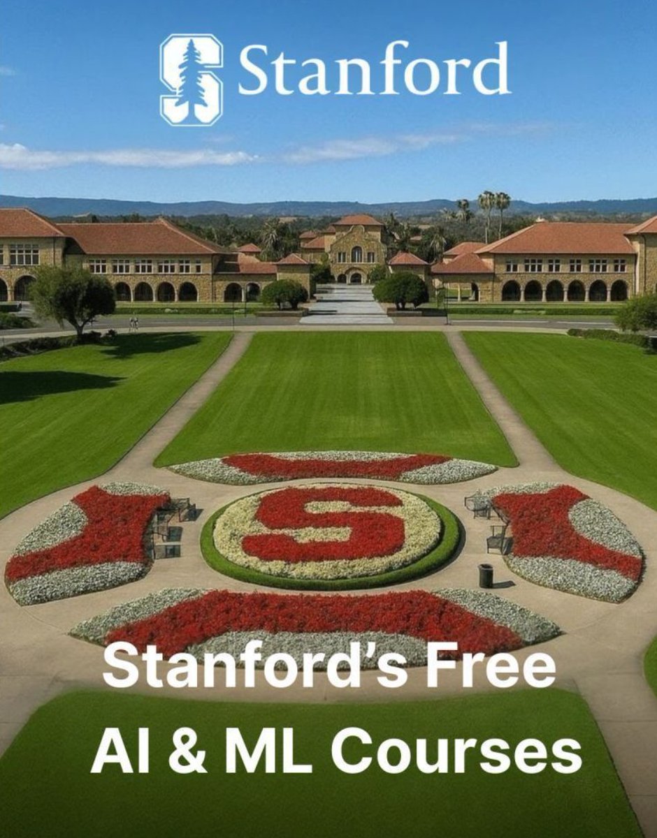 DataChaz's tweet image. Stanford University just made all its best AI courses free.

No tuition required. These are game changers for anyone serious about AI.

9 courses worth bookmarking 🧵↓