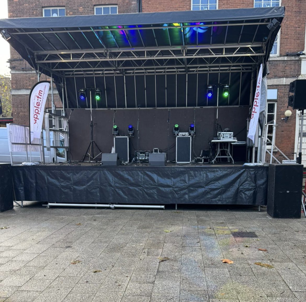 AppleFMTaunton's tweet image. The stage is set and much fun awaits at Taunton’s WinterFest and Christmas light switch-on today. Apple FM are broadcasting from the event between 12-4pm. #christmas #winterfest #christmaslights #taunton #somerset
