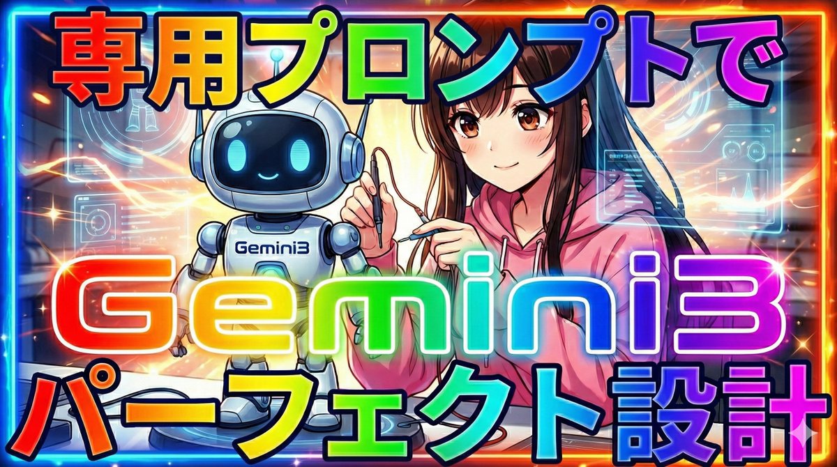 動画更新】最強Gemini3を更にパーフェクトAIにする無双プロンプト