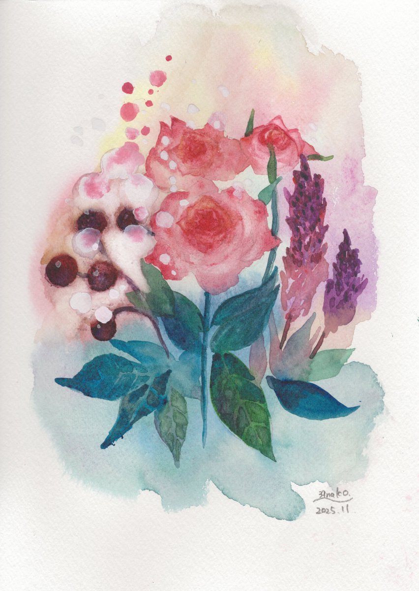 花2025年11月23日#透明水彩