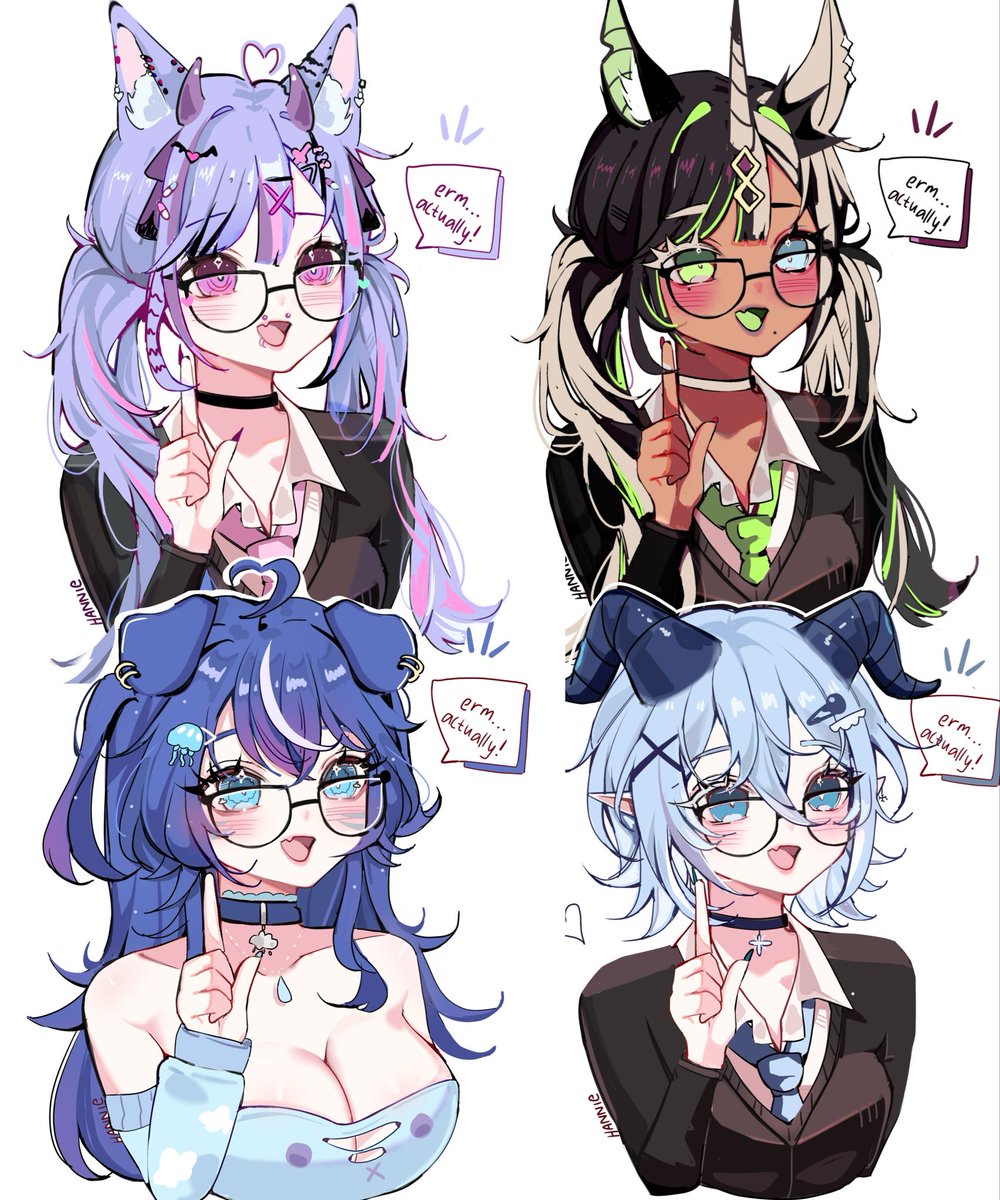 hanreiei's tweet image. NERD YCH OPEN
just need money to pay something for school 
$30- original
$40- change hair &amp;amp; clothes

art first basis so i don’t get called scammer lol 😫