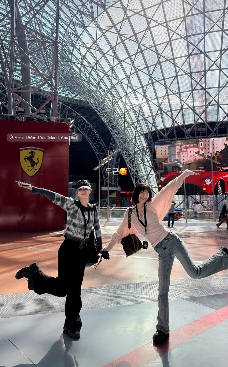 omg joy and seulgi visiting ferrari world yas island in abu dhabi!!