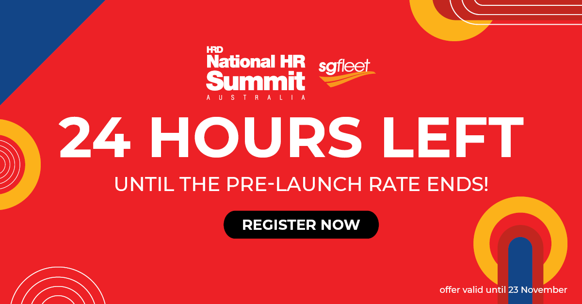 HRDAustralia's tweet image. 24 Hours Left to secure your registration for the 2026 National HR Summit Australia at the Pre-Launch Rate!

🗓️ 31 March – 1 April 2026 📍 International Convention Centre, Sydney

Claim your discounted pass now: hubs.la/Q03Vwy9X0

#HRSummitAU #HRInsights #HRLeadership