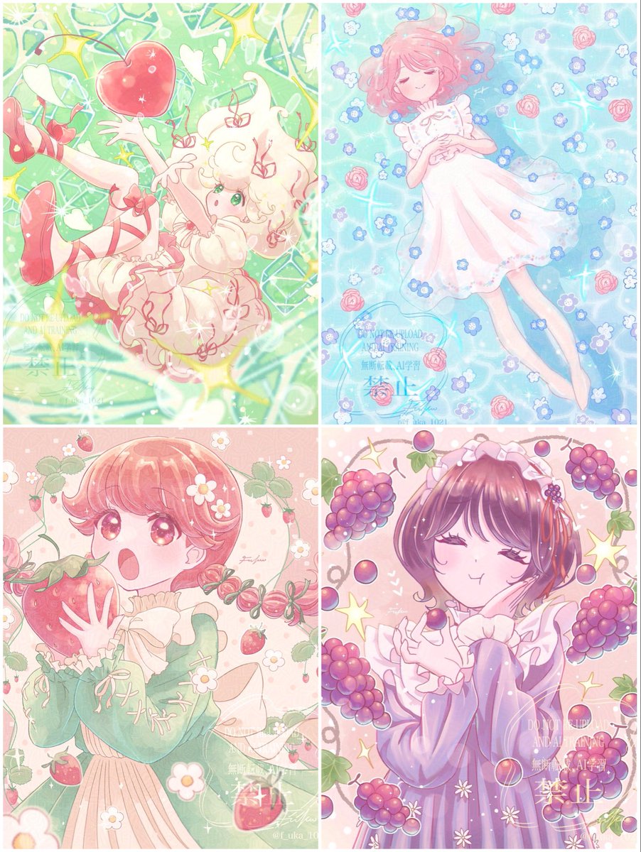 f_uka_1021's tweet image. お花や食べ物モチーフで女の子を描くのが好きです🌸🍓

#冬の創作クラスタフォロー祭り
#三連休はフォロワーさんが増えるらしい