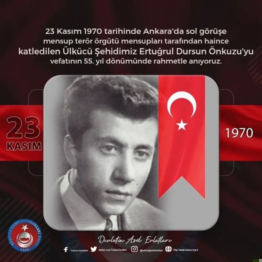 Önkuzu hey ..! Önkuzu ..!
Önde gider Önkuzu ... 
Bu bayrak düşmez yere ,
Ölmedikçe son kuzu ..!
#Unutmakİhanettir
Tüm Ülkü güllerimizin ruhu şad , mekanları cennettir inşaAllah ...