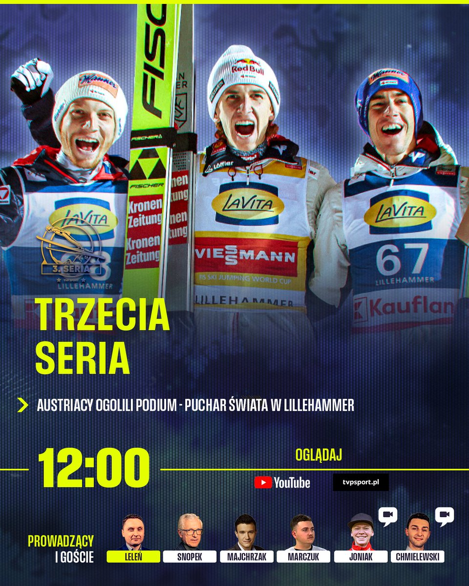 Za oknami śnieg, a na ekranach "Trzecia Seria" ❄️

Porozmawiamy o inauguracyjnych zawodach Pucharu Świata 2025/26 w skokach narciarskich, w norweskim Lillehammer.

#skijumpingfamily 

🔴📲 OGLĄDAJ 👉 youtube.com/watch?v=0zll1F…