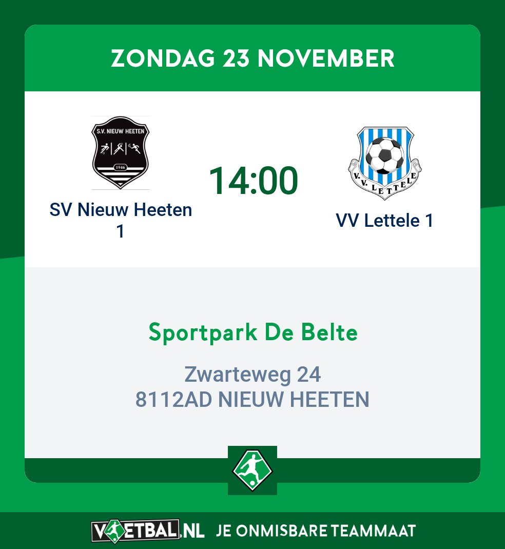 Een hartverwarnende Sallandse derby. Daar wordt je warm van met dit frisse weer. Dus hup naar buiten en op naar <a href="/SVNieuwHeeten/">SV Nieuw Heeten</a> . Succes boys!!!