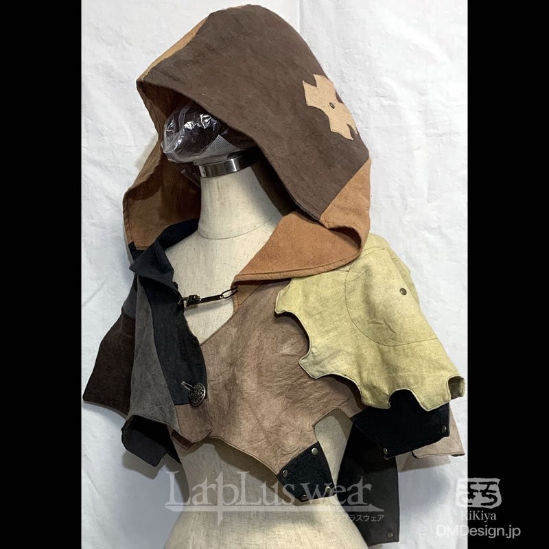 dmdesignjp's tweet image. エルフに続き、ドワーフが冒険に出る時に被るフードをイメージしたフードケープです
全体的に無骨さ、金属、機械のイメージと共にスチームパンクの世界観も垣間見えるデザインとしています

エルフドワーフ共に新規型起こし
一点ずつのみの予定
#トレファン企画展
#きき屋
#LarpLuswear