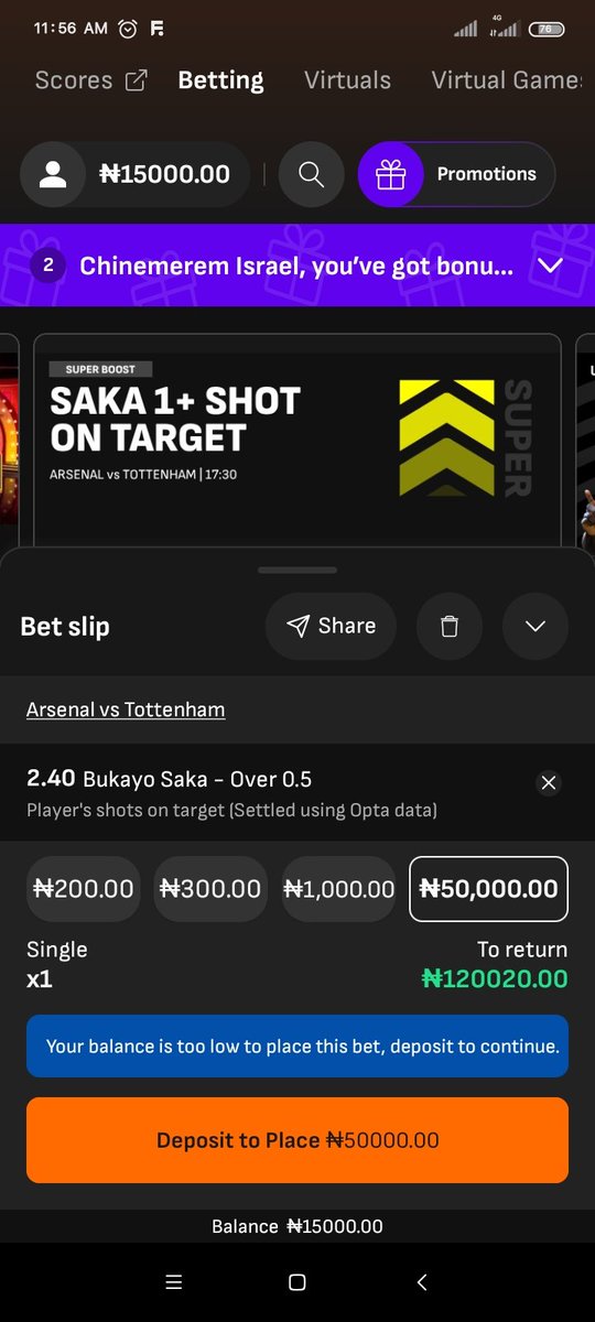 IsraelRolland01's tweet image. Egbon This livescorebet is not joking abi? Sake shot on target 2.40odd is crazy 🤣 omo na to bank on am oo