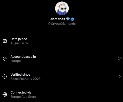 CryptoDiamonds's tweet image. Public Service Announcement

If you don't want X to doxx your exact location:

1⃣ Go to Settings and Privacy
2⃣ Go to Privacy and Safety
3⃣ Go to About your Account
4⃣ Select Use Region / Continent