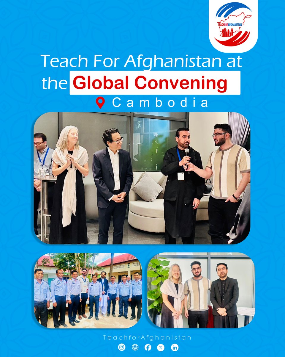 Teach4AFG's tweet image. 𝗧𝗲𝗮𝗰𝗵 𝗙𝗼𝗿 𝗔𝗳𝗴𝗵𝗮𝗻𝗶𝘀𝘁𝗮𝗻 𝗮𝘁 𝘁𝗵𝗲 𝗚𝗹𝗼𝗯𝗮𝗹 𝗖𝗼𝗻𝘃𝗲𝗻𝗶𝗻𝗴 – 𝗖𝗮𝗺𝗯𝗼𝗱𝗶𝗮

#TeachForAfghanistan #TeachForAll #GlobalConvening #Cambodia2025 #Leadership #EmpathyDuringCrises #Education #Afghanistan #StudentSuccess #GlobalNetwork #TAO
