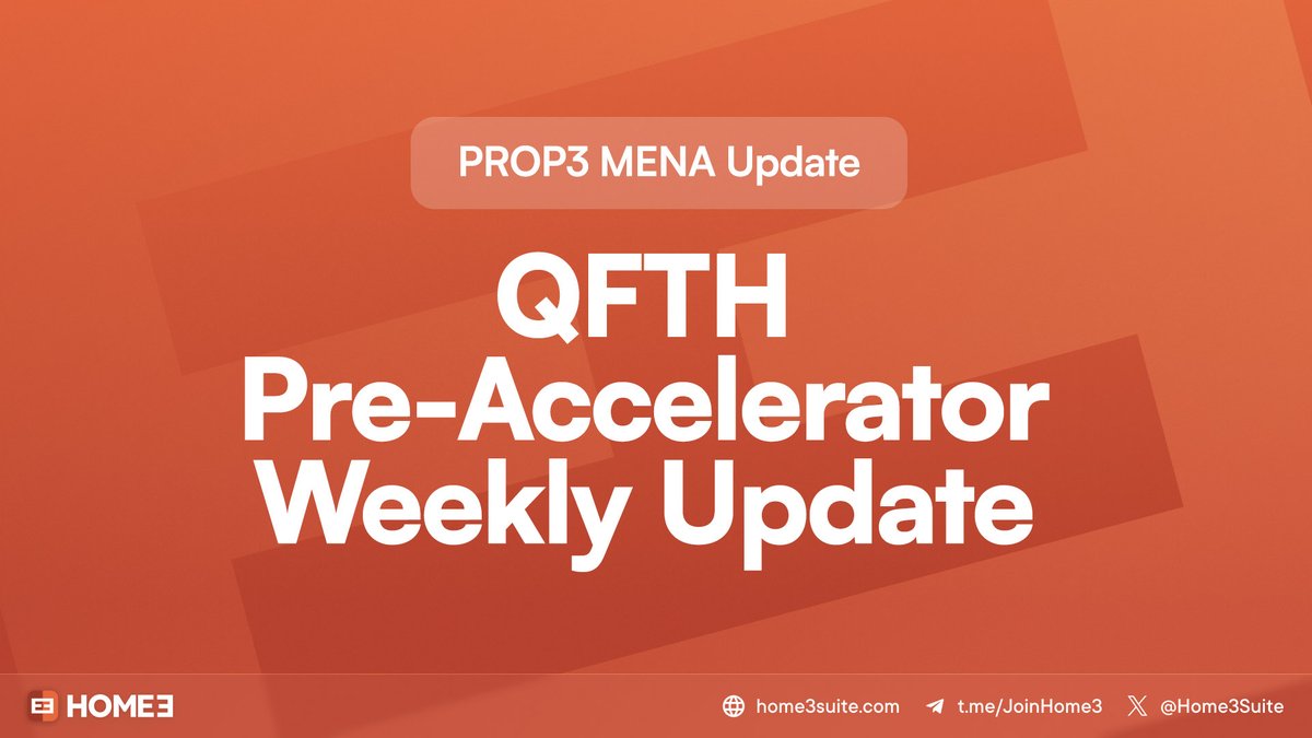 Home3Suite's tweet image. PROP3 x QTFH Pre-Accelerator - Weekly Progress Update

Another productive week for PROP3 as we move through the QTFH Pre-Accelerator program and continue shaping the foundations of the platform.

Here&apos;s a quick look at what we&apos;ve accomplished:

✅ This Week&apos;s Completed Milestones…