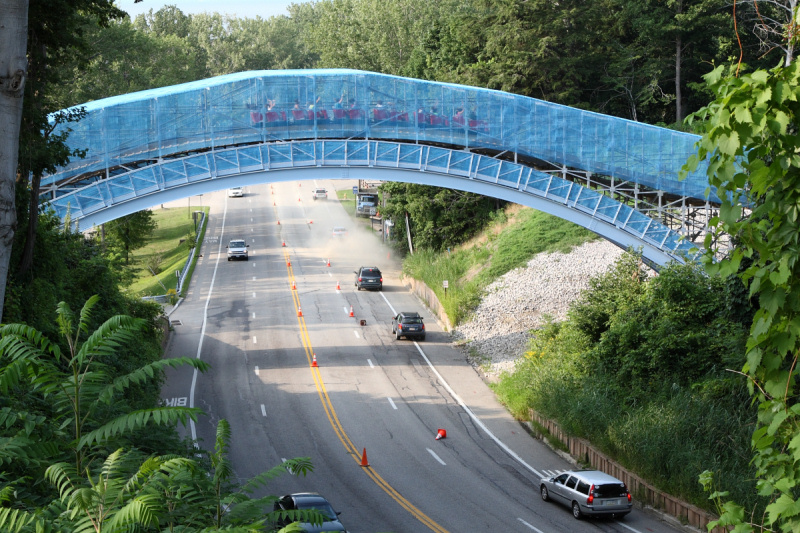 kmoyer63's tweet image. Ravine Flyer II wooden coaster. Waldameer (Erie PA). Opened 2008.