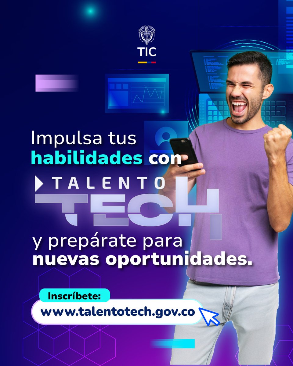 AppsCo's tweet image. 🚀 La tecnología cambia el mundo, pero son las personas las que lo transforman. 
Con #TalentoTECH, miles de colombianos están desarrollando las habilidades para hacerlo posible. talentotech.gov.co 
#ConDignidadCumplimos
