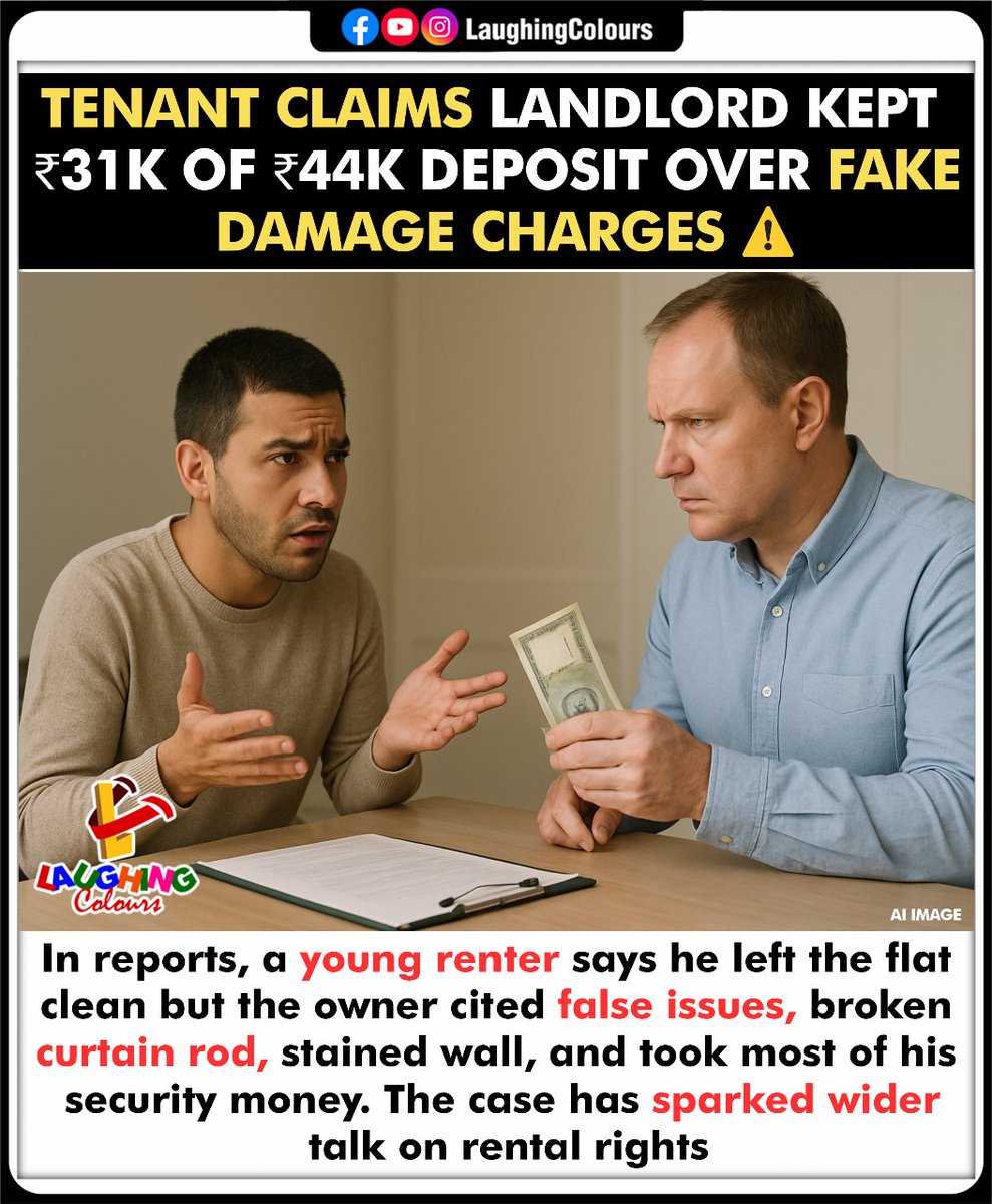 LaughingColours's tweet image. Tenant claims fake charges ⚠️

#RentalIssues #TenantRights #HousingProblems #Awareness #DailyNews #SocialUpdate