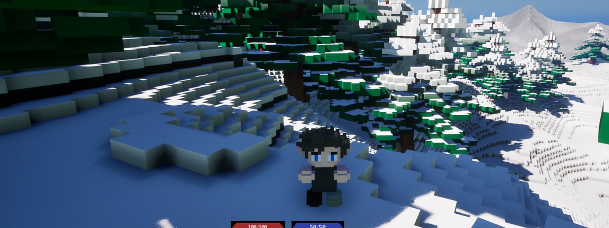 zoyal33's tweet image. Early snow biome implemented. Still needs flowers rocks, etc.
#UnrealEngine5 #gamedev #voxel #indiedev #cubeworld