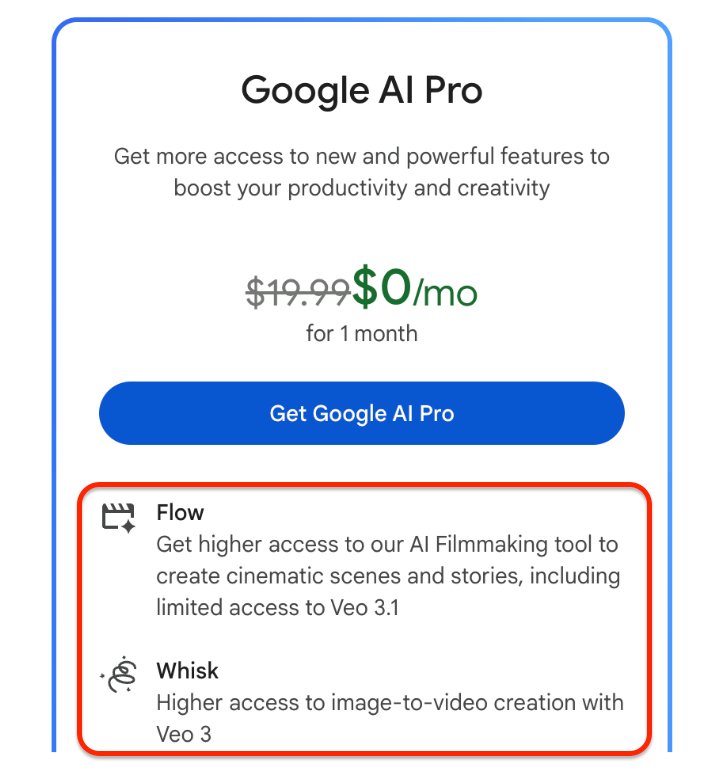 现在的Google AI Pro每个月定价是19.99美元，第一月免费，其实价格不高，但如果去掉Flow和Whisk出一个14.99美元或更低的价格会更震撼。

我还有一个大胆的想法，就是在Youtube Premium里包含一个简洁的Gemini，估计Gemini付费用户渗透率一夜之间就是全球第一了。