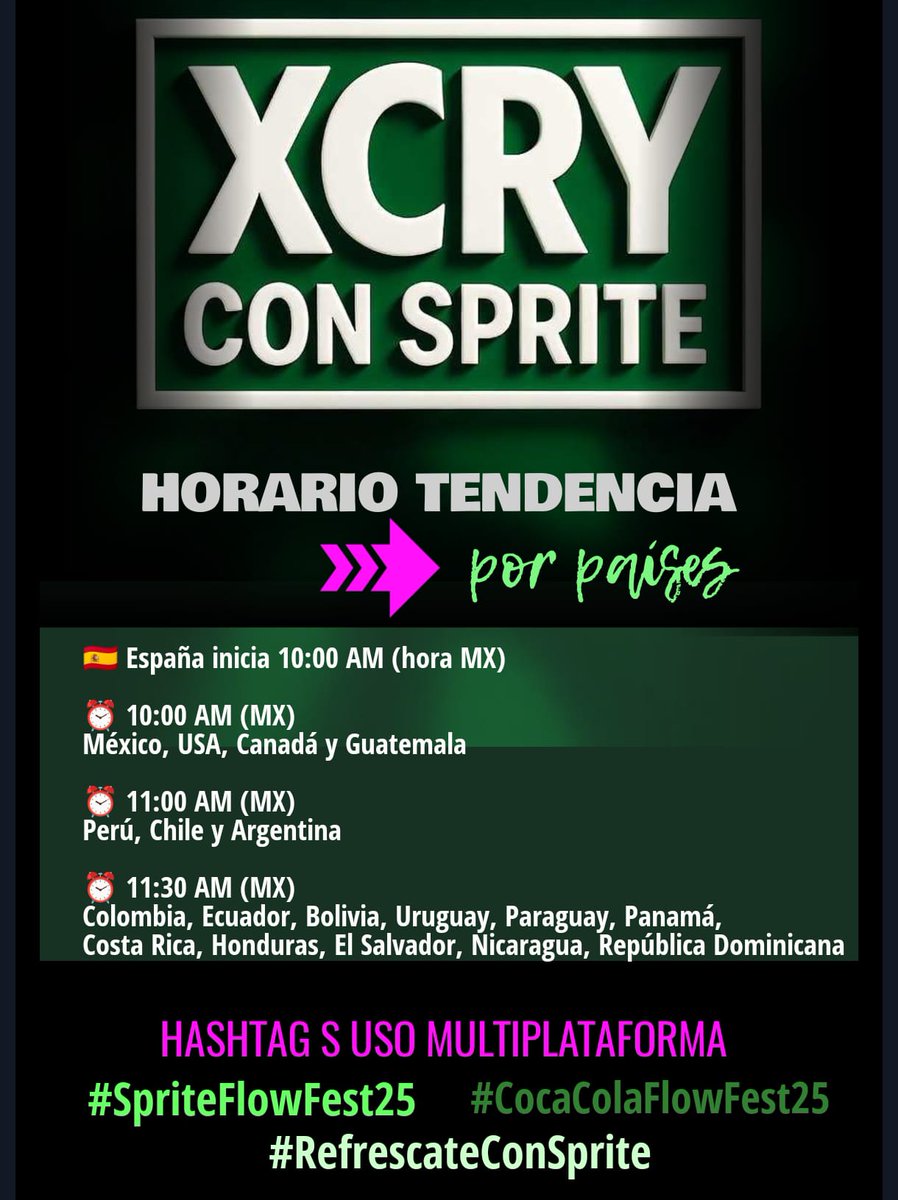 Listas para lo q viene

Feliz domingo cruzando dedos para tener más contenido y migajas este día 
#SpriteFlowFest25 #RefrescateConSprite 
#CocaColaFlowFest25