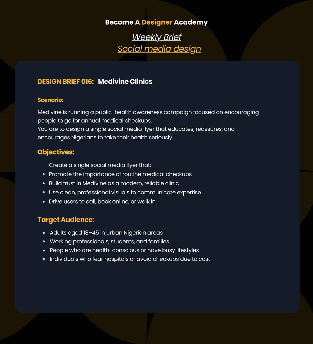 Bcomeadesigner's tweet image. Brief for the new week 

Last week was a free week
But let&apos;s get the creativity on this week 

practice and grow with co designers
Join our accountability community on WhatsApp👇 

chat.whatsapp.com/FqVjzm1eNqz2Jt…