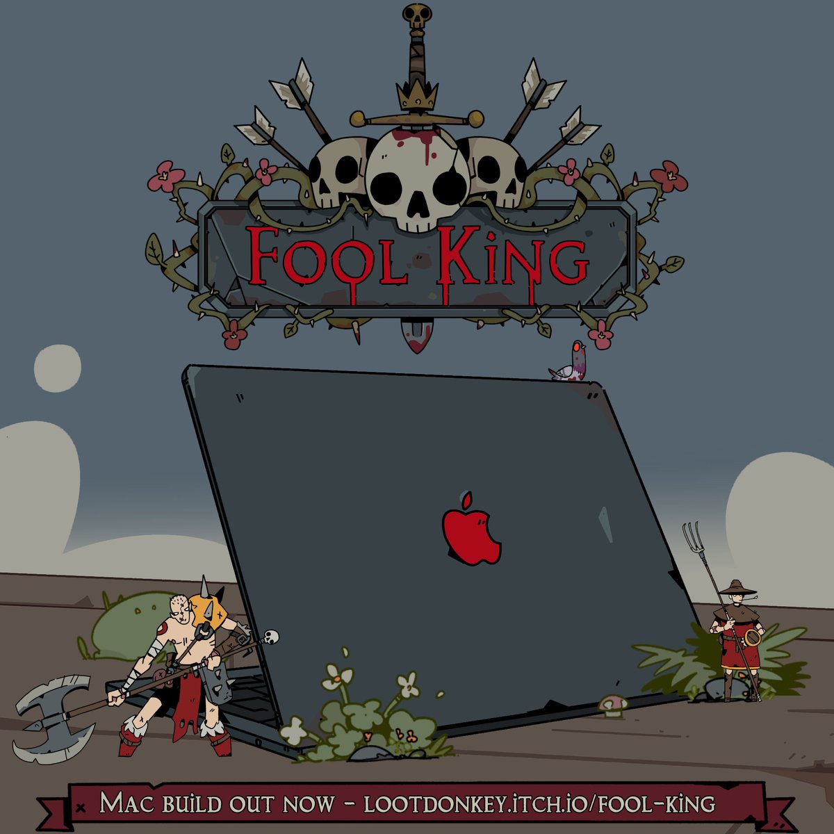 lootdonkey's tweet image. Fool King v0.1 is now available on Mac!
lootdonkey.itch.io/fool-king

#indiedev #gamedev #roguelike #strategy