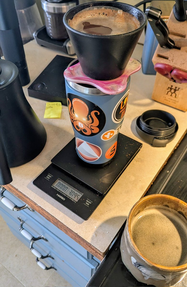 Gotta have coffee while you're making coffee