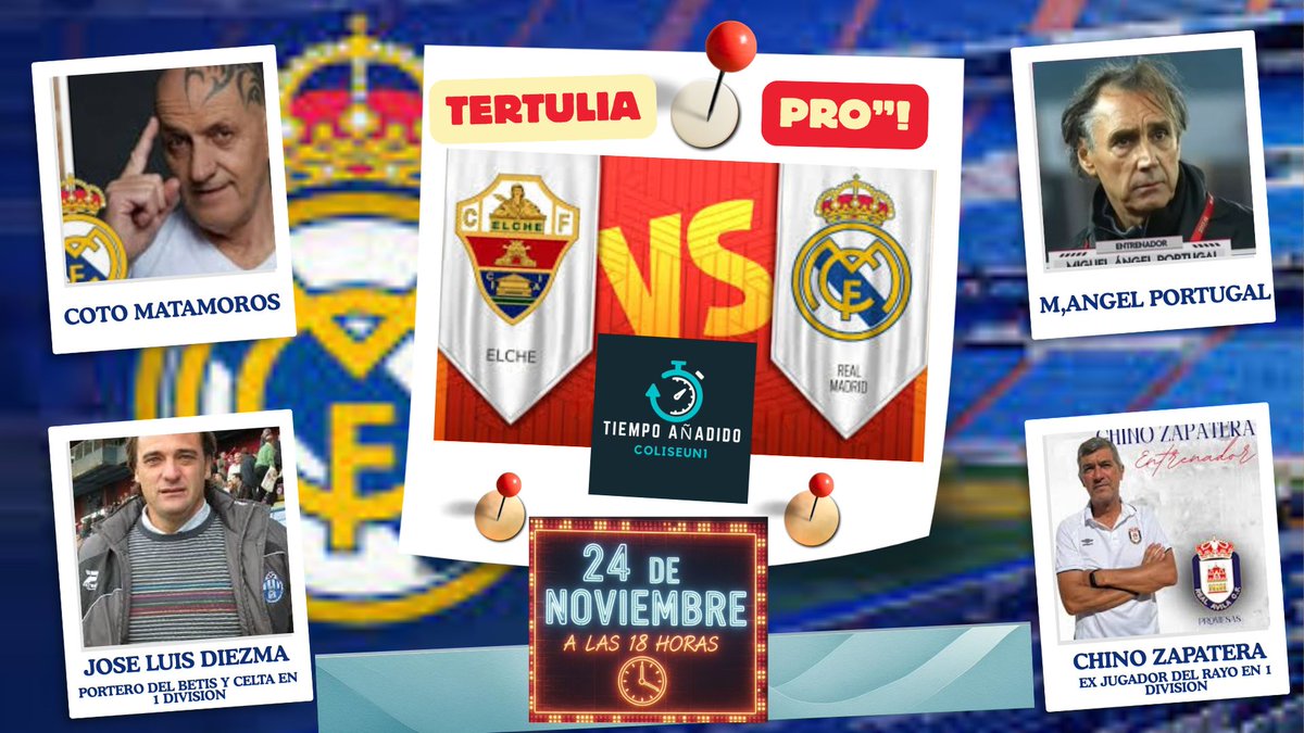 halamadrid123's tweet image. HOY JUEGA EL REAL MADRID,  MAÑANA LUNES A LAS 18 HORAS  TERTULIA &quot;PRO&quot; @COTOMATAMOROS_1 @maportugal55 CHINO ZAPATERA  Y EL EXPORTERO  CANTEARNO DEL REAL MADRID Y PORTERO DEL BETIS Y CELTA EN PRIMERA DIVISION; JOSE LUIS DIEZMA