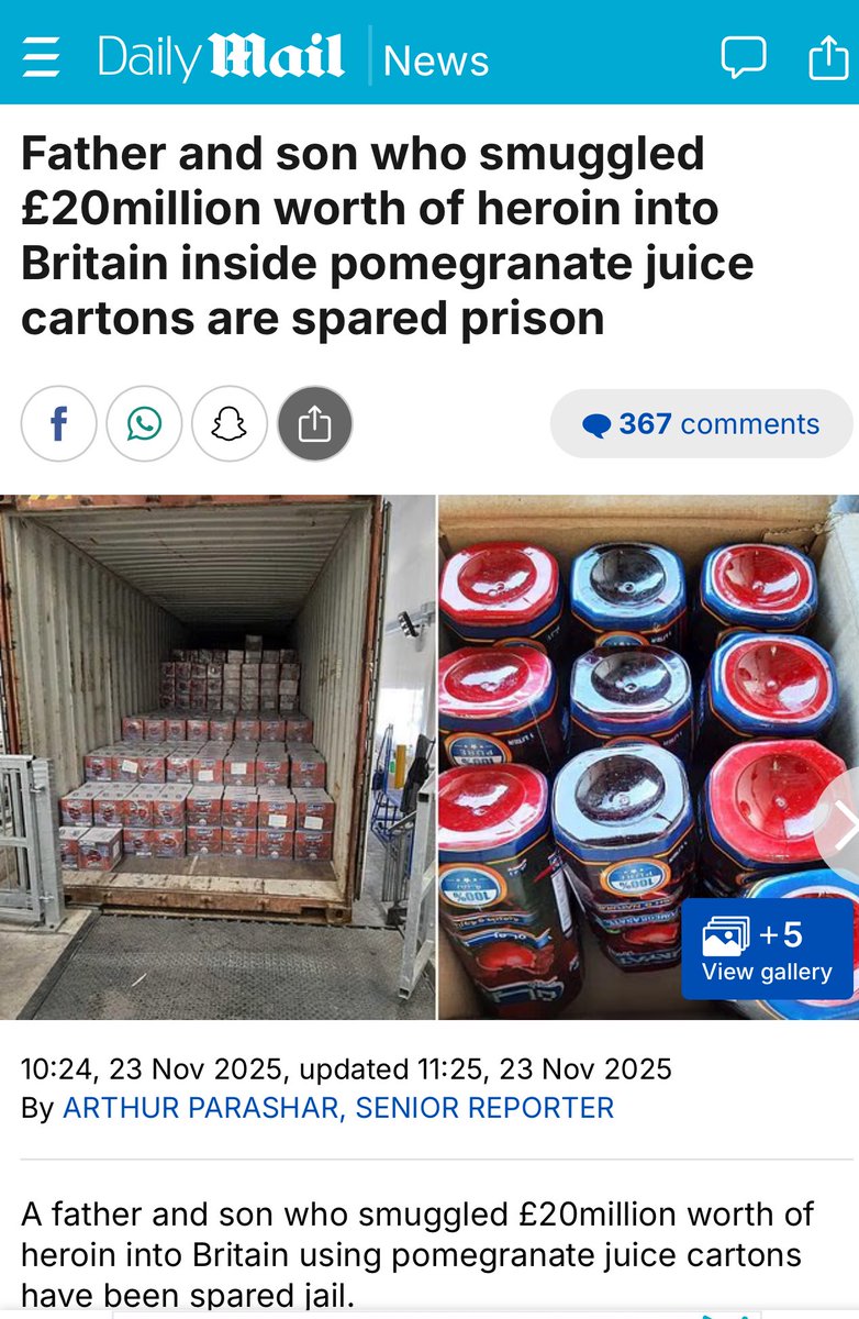 BGatesIsaPyscho's tweet image. 🇬🇧 Meanwhile in the UK 

Smuggle over £20 Million of Heroin - Don’t go to prison.

Write a hurty post on Facebook - Straight to jail.