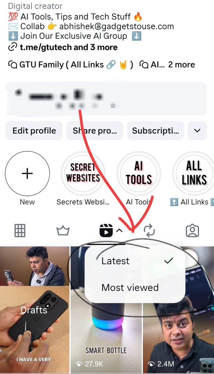 abhishek's tweet image. The most stupid update on Instagram.

Forget others every time I go to my own profile, to find my latest reel, I have to tap this again and again. 😡