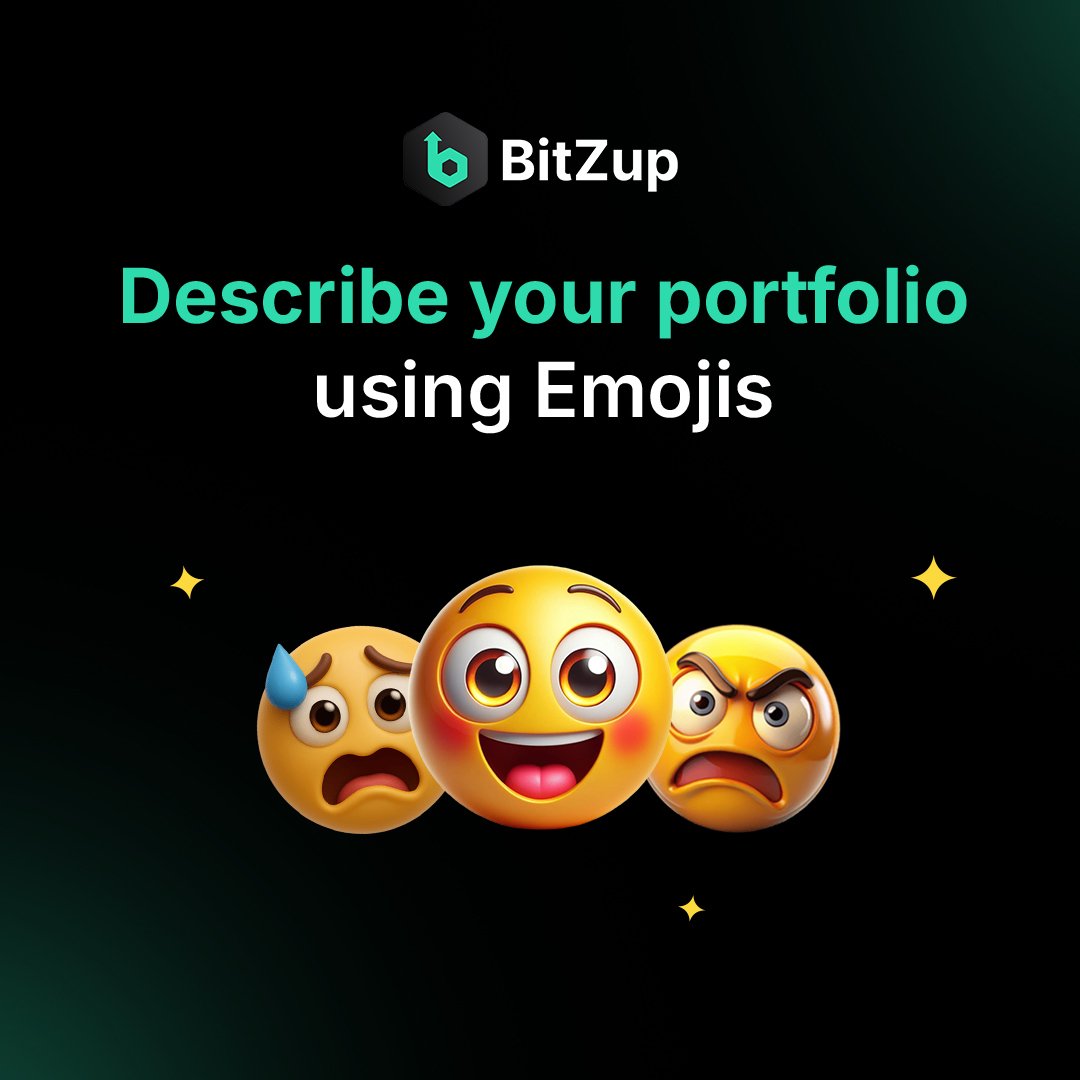 BitZup_Official's tweet photo. Describe your crypto portfolio's current mood using just 3 emojis! ๐
๐๐ Let us know what you're holding and how you're feeling! ๐ #BitZup #CryptoPortfolio #EmojiChallenge #CryptoInnovation #Crypto https://t.co/XbK9HnVIc1