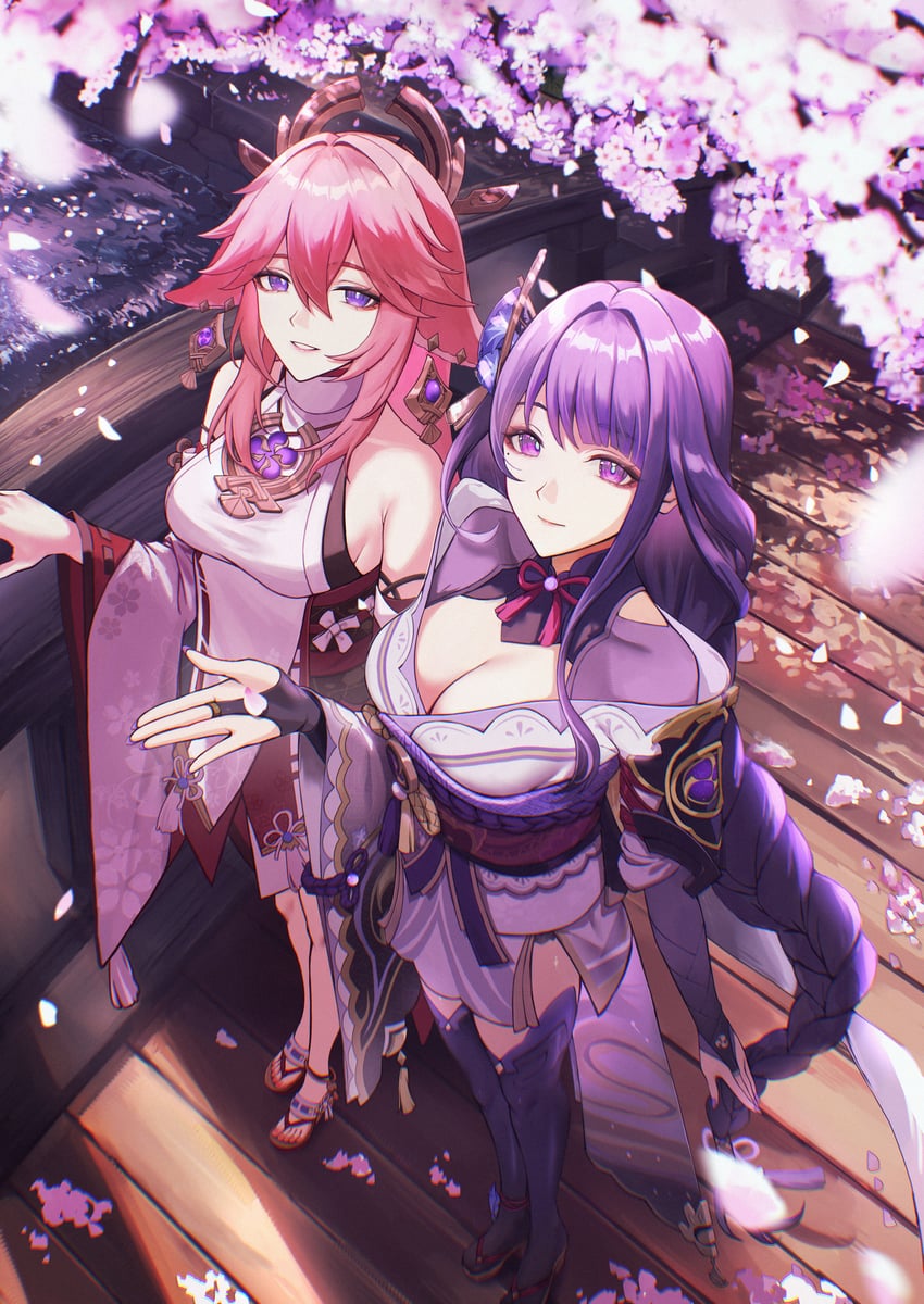 Going out on a outing with <a href="/Electro_Kitsune/">Guuji Yae Miko</a> is always the best time of the day especially when the cherry trees are blooming💜