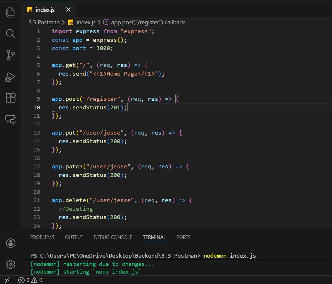 Dev_JesseMaduka's tweet image. Day 52 of #100DaysOfCode 🚀

Learned how to use Postman to test backend routes today!
Tested GET, POST, PUT, PATCH, and DELETE requests — all returning the correct status codes (no 404s 🔥).

Backend is getting clearer every day.
#NodeJS #BackendDev #WebDev #buildinginpublic