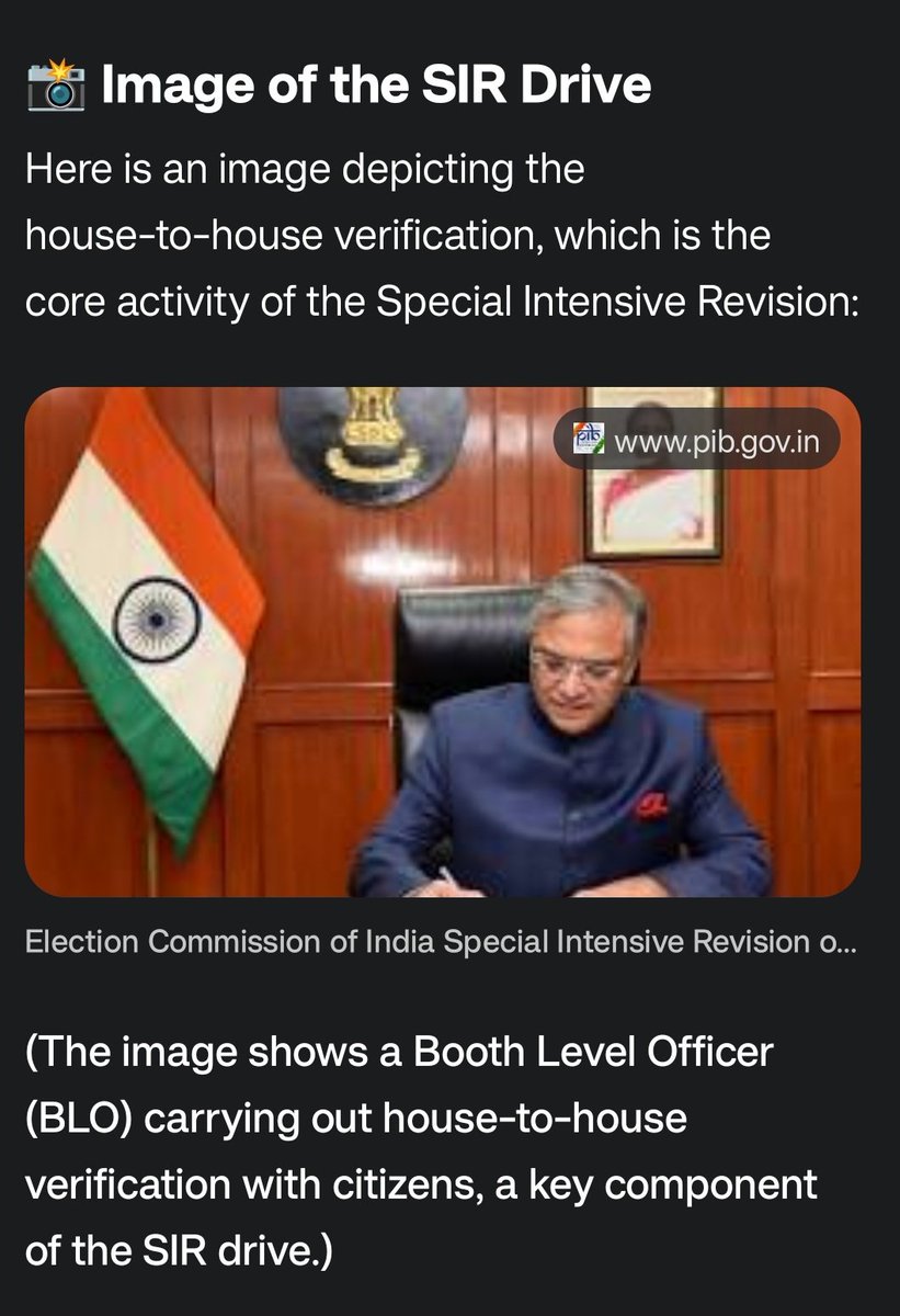 I asked Gemini 3.0 to give me a good quality image of SIR <a href="/ECISVEEP/">Election Commission of India</a> to be used for academic purposes. This is what it gave me along with the Caption. <a href="/GeminiApp/">Google Gemini</a> <a href="/aravind/">Aravind</a> .. You cannot blindly trust these apps. I hope my tweet isn't seen by troll pages. This will tickle some funny