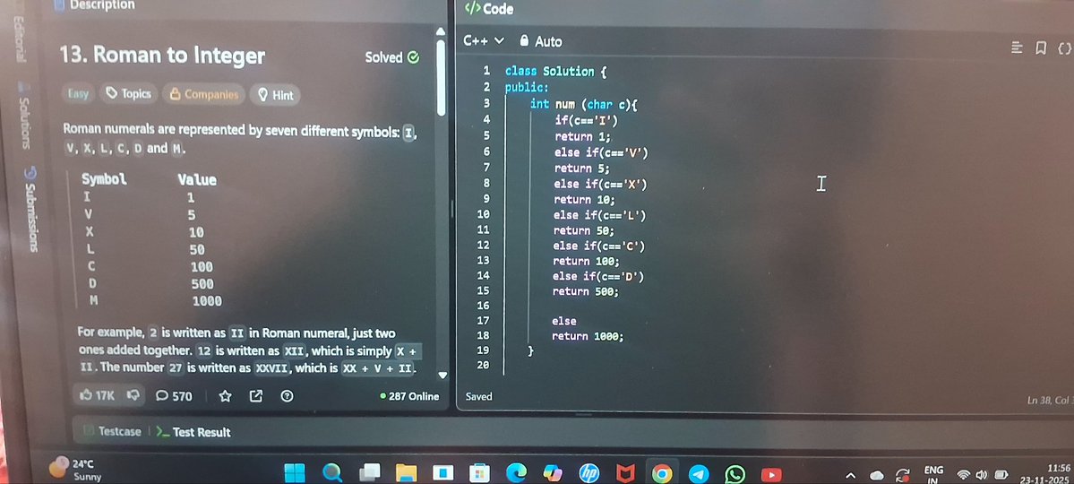 preeti_kus2007's tweet image. 🚀Today  continued  my learning journey with a focus on DSA string  and solve  some problems 
•Roman to integer
•Add  string
•Factorial  of a number
✨️Small progress &amp;gt;no progress 
#CoderArmy #learningjourney