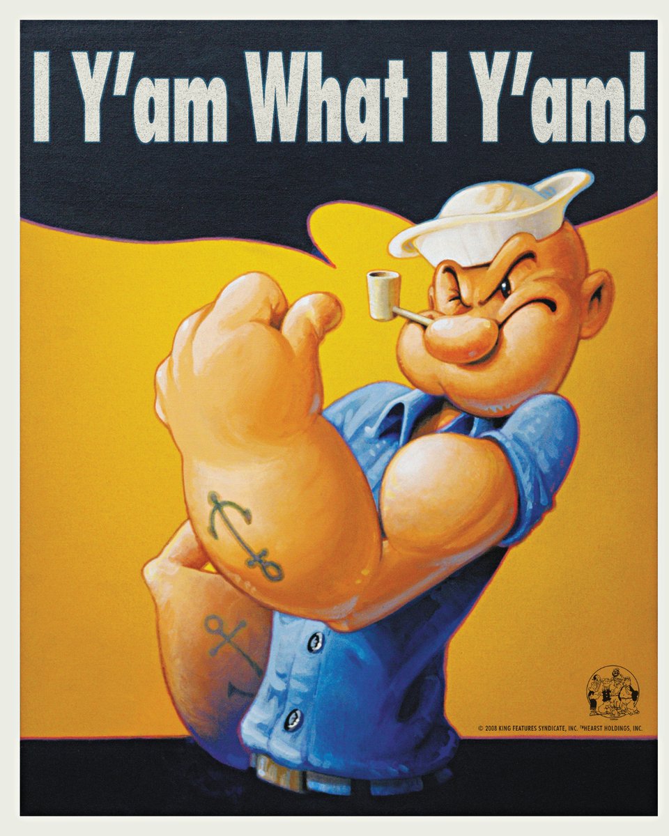 popeyetweetsk's tweet image. Ain’t tryin’ ta be fancy, just me old self... ‘cause I yam what I yam! 💪🥬⚓️

#Popeyethesailorman #Spinach