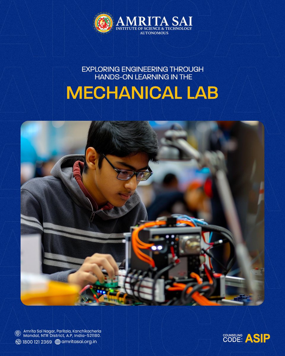 AMRITASAI_'s tweet image. The Mechanical Engineering Lab at ASIST helps students connect theory with real applications. Through machining, tools, equipment, and practical experiments, students build strong technical foundations that prepare them.

#ASISTMechanical #MechanicalEngineering #EngineeringLabs