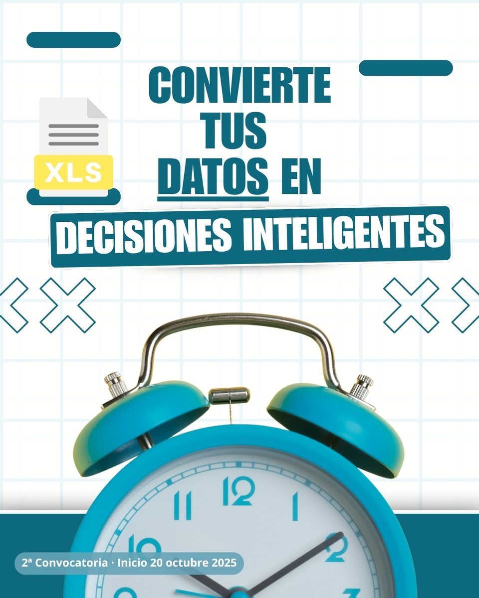 FundacionUNED's tweet image. 📊 &quot;Gestión y análisis de datos con hoja de cálculo&quot;

1️⃣ Convierte tus datos en decisiones inteligentes
2️⃣ Domina tus números y ahorra tiempo ⏰
 📈 Aprende Excel o Sheets.

💻 Gratis y online
👉 f.mtr.cool/awlymalxvk

#ExcelParaTodos #FundaciónUNED #RetoRuralDigital