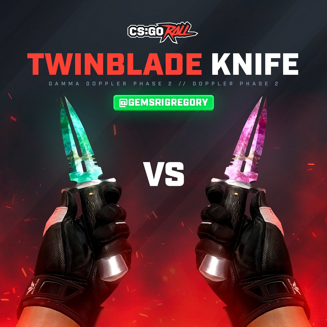 CSGORoll's tweet image. If we got the Twin Blade in CS2, which finish would you like to see first? 👀

- TwinBlade l Doppler
- TwinBlade l Gamma Doppler