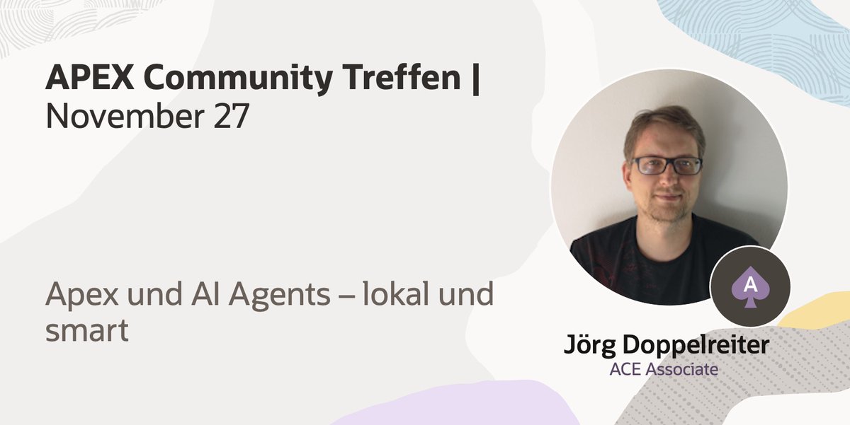oracleace's tweet image. 🤝 Don’t miss the APEX Community Treffen on Nov 27!
Connect with #OracleACE experts and Oracle APEX users to share experiences, best practices, and real-life solutions for optimizing business processes with APEX.
Join the discussion and expand your APEX knowledge!
Details &amp;amp;…
