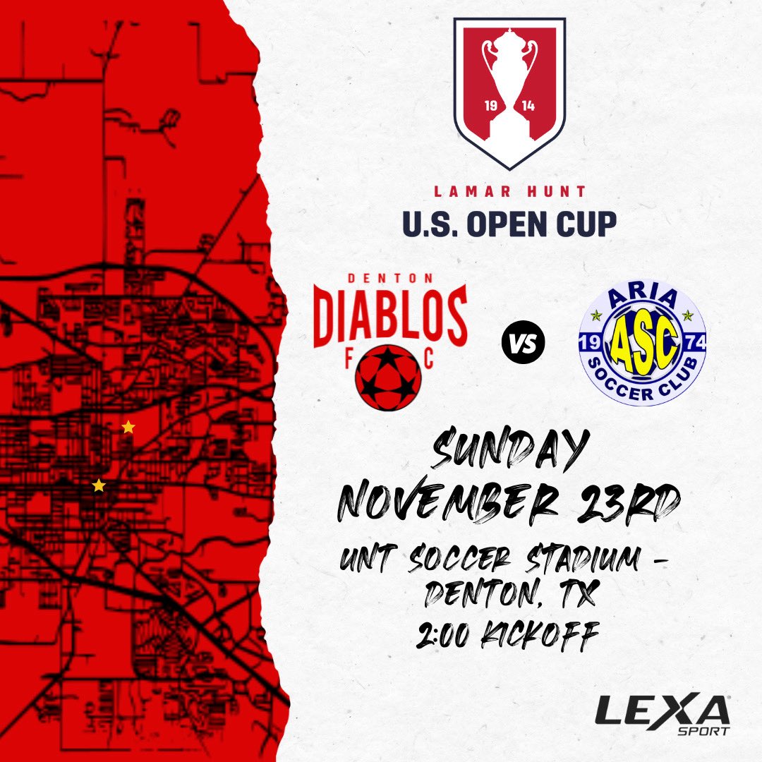 🔥IT’S GAMESDAY🔥

🚨UPDATE: 2:00 kickoff due to weather🚨

2026 <a href="/opencup/">U.S. Open Cup</a> qualifications finishes today!! 

🏆 <a href="/opencup/">U.S. Open Cup</a> 
🏟️ UNT Soccer Stadium
⏰ 2:00PM kickoff
🎥 Diablos YouTube page
🎟️ tickets.passagesports.com/events/denton-…

KIDS FREE with code ‘kids’ 
Come out, wear white, &amp; be loud!
